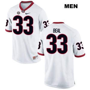 Men's Georgia Bulldogs NCAA #33 Robert Beal Jr. Nike Stitched White Authentic College Football Jersey EXF8354RF